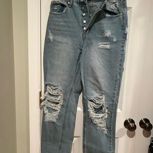 Signature Distressed Light Blue Boyfriend Jeans